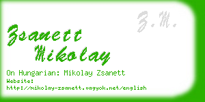 zsanett mikolay business card